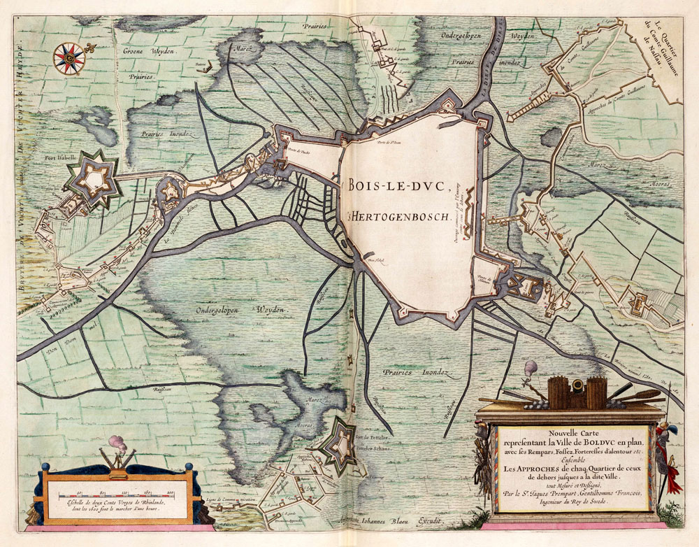 Den Bosch bij belegering 1629 Blaeu